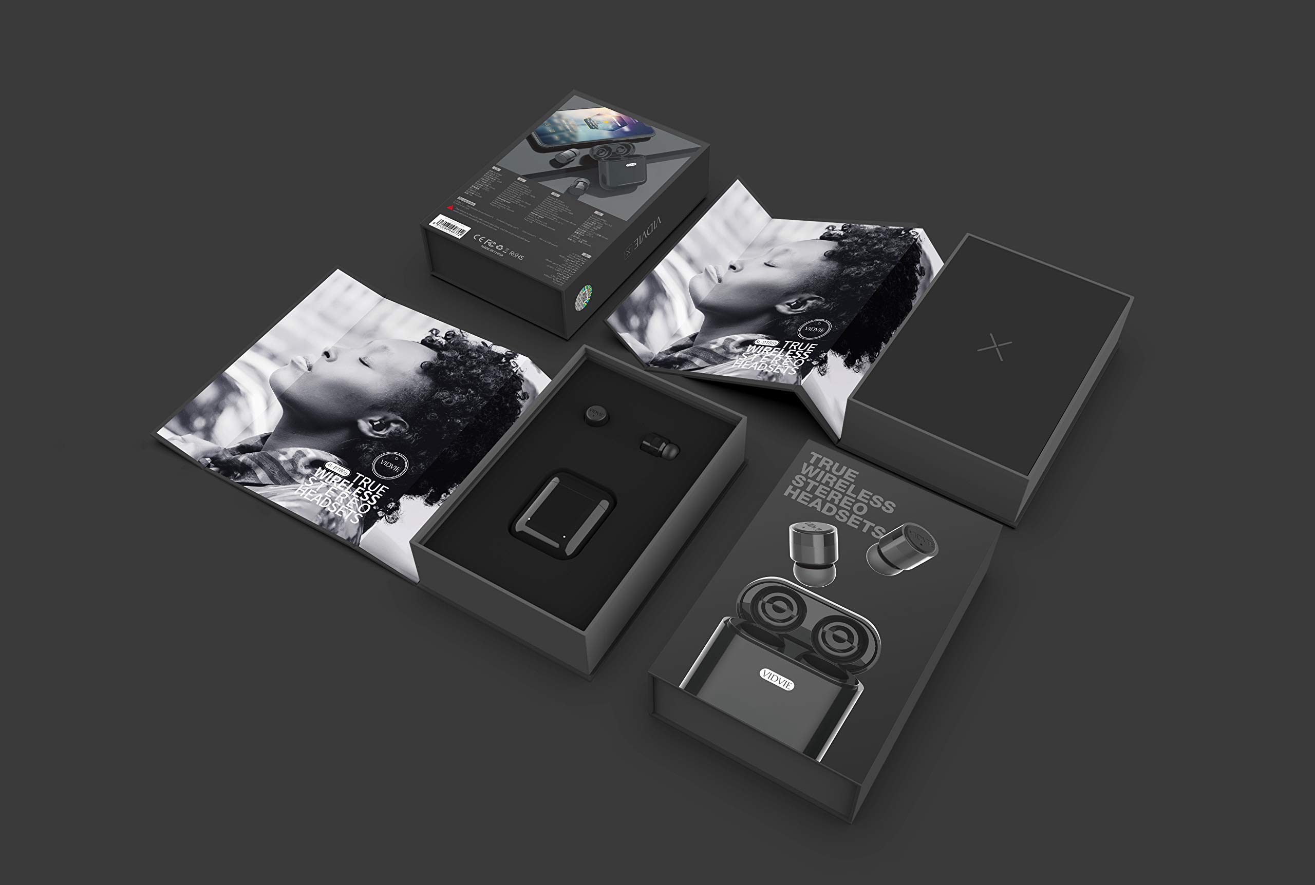 Vivie, cuffie wireless aggiornate e sottili, auricolari magnetici in-ear, Bluetooth 4.1, 5-6 ore di riproduzione, IPX7 impermeabili per allenamenti, corsa, palestra, lavoro, casa