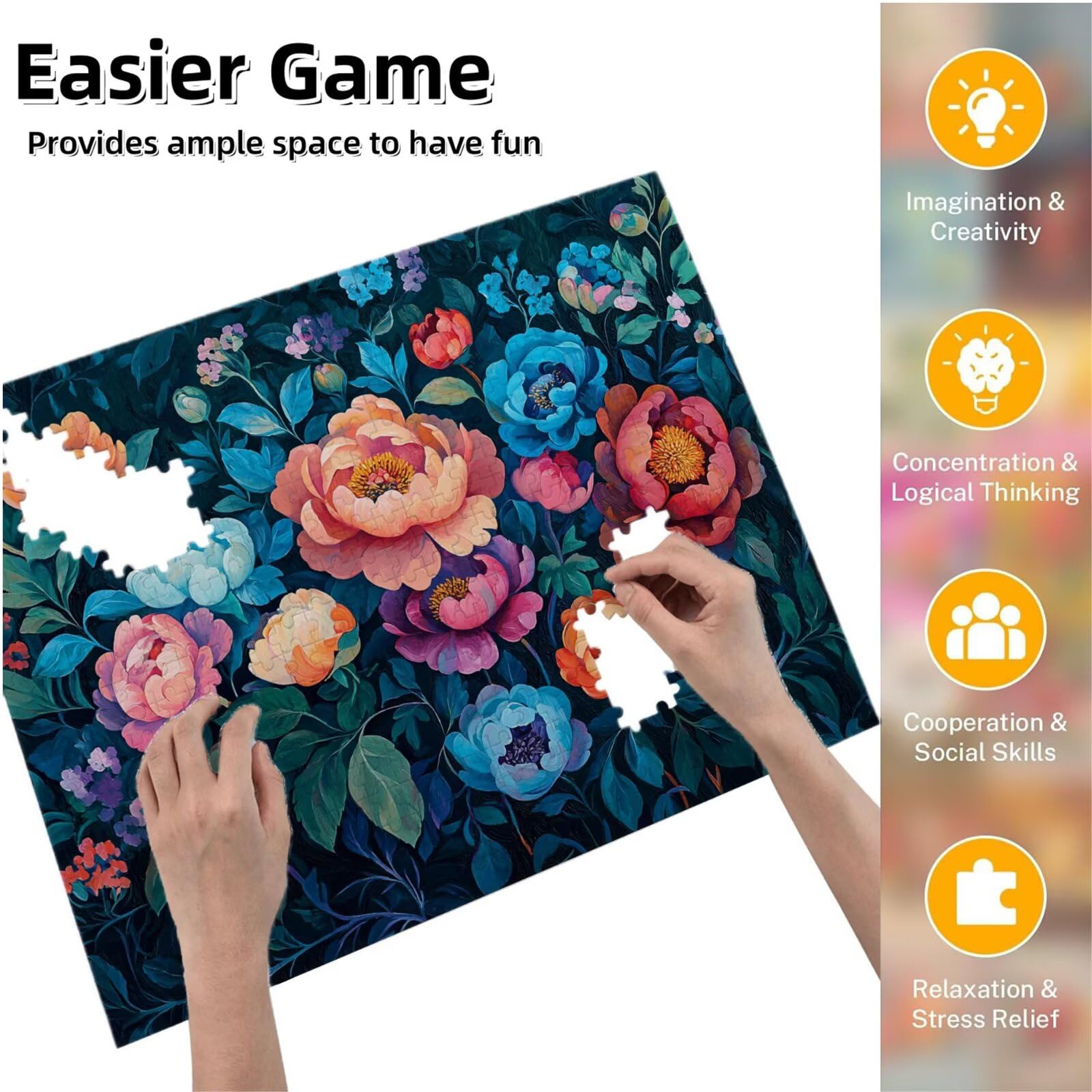 Puzzle dla dorosłych, 3000 sztuk, trudne drewniane puzzle, gra, gra logiczna, gra ręczna, dekoracja rodzinna, kreatywna rozrywka, prezent 81 x 122 cm kwiat rośliny 3 K0F-68
