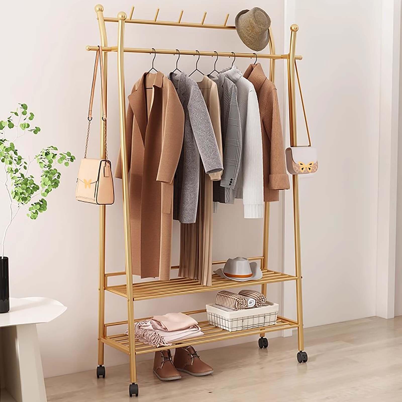 Portant à vêtements portable à roulettes idéal pour sublimer votre chambre ou entrée