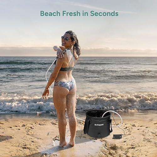 Miniatura 8 de DR.PREPARE Portable Shower for Camping, Shower Pump with 8000mAh Battery, 2200mAh Battery with 4.5 Gallons Bucket