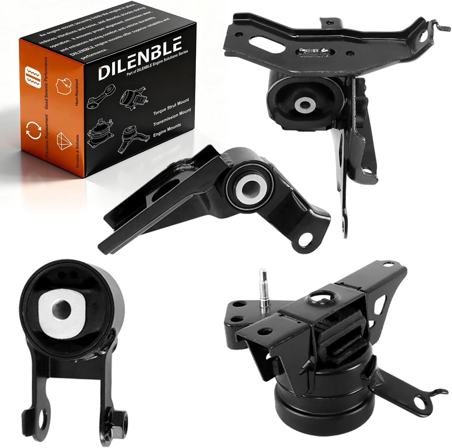 Engine Motor Mount & Trans Mount Replacement for Toyota Yaris 2006 2007 2008 2009 2010 2011/2015 2016 2017 L4 1.5L, Engine Mount Set of 4 Replaces OE# A4254 A62087 A62075 A62044 A62068 A4237