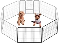 Vista 17 de BestPet Corral para perros 40 pulgadas, 8 paneles Cerca de alta resistencia de metal para ejercicio de mascotas Paneles de cerca