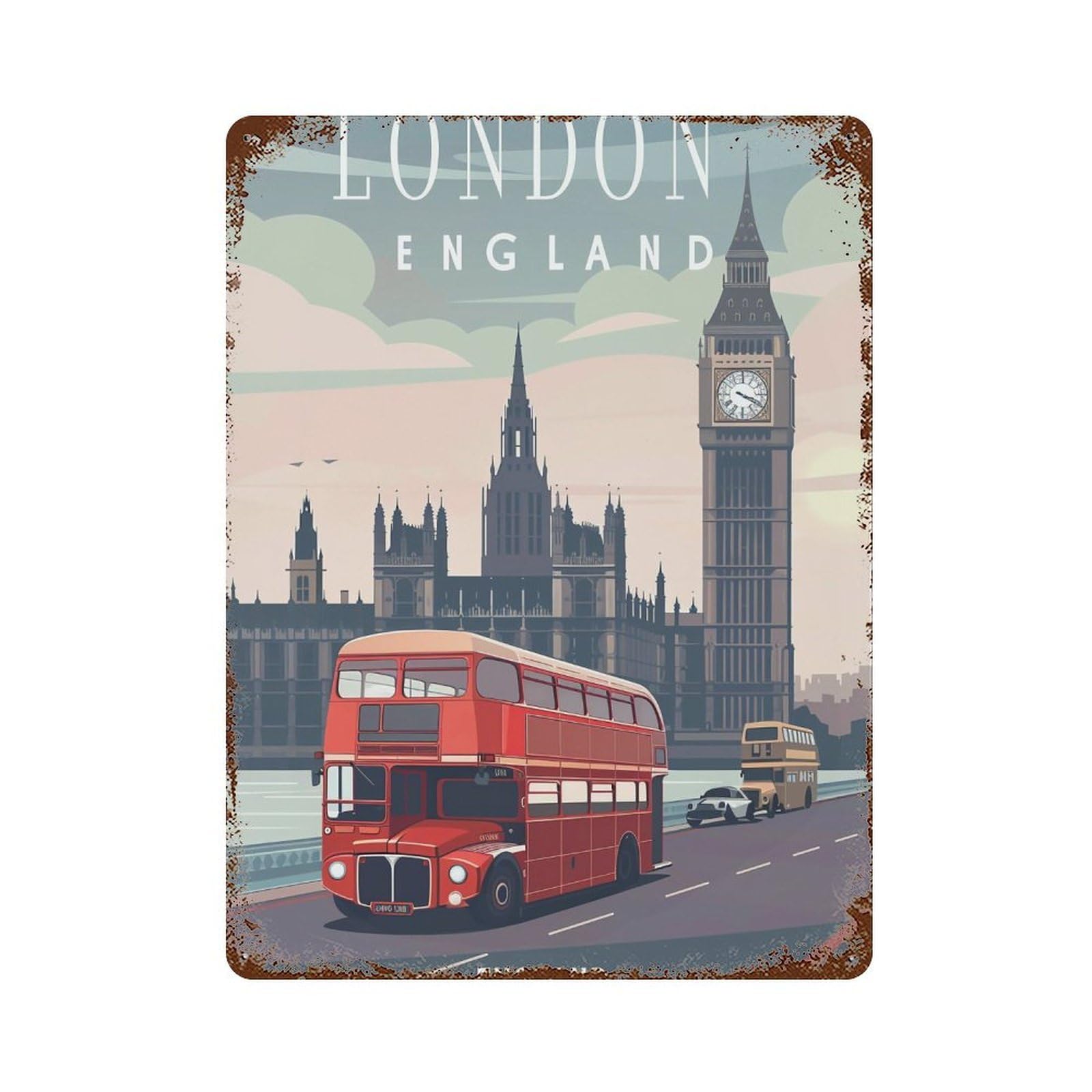 HDURYEYRYY London 01 Wall Retro Iron Vintage Art Metal Tin Sign Poster Modern Home Cofffee Club Art Bar Shop Decor 40x30cm