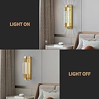 Vista 6 de Moderno aplique de pared de cristal con burbujas de cristal para baño, 15.15 pulgadas, luces LED doradas de tocador para baño, pasillo, dormitorio
