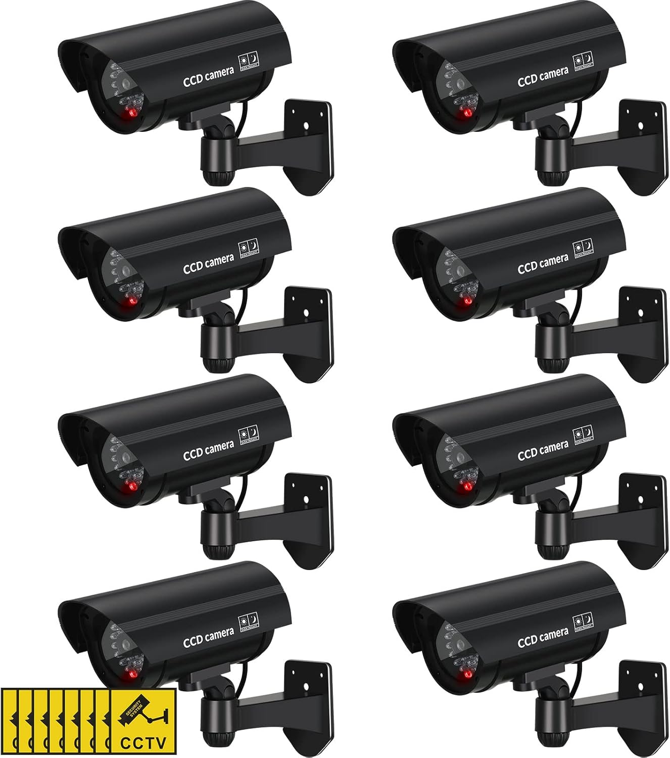 Macarrie 8 Pcs Fake Camera Dummy Security Camera Realistic