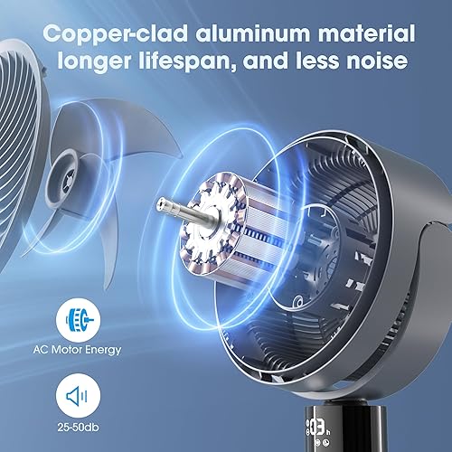 Miniatura 3 de Ventiladores de suelo oscilantes silenciosos con control remoto + LED táctil, ventilador de pie para dormitorio del hogar, ventiladores de pedestal