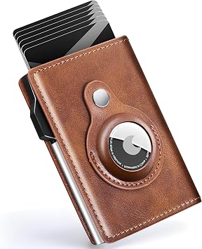Wallet for Men Minimalist Pop Up Credit Card Case Holder 1-7 Cards, Smart Slim Wallet with Money Clip ID Window RFID Blocking Bifold CompactAirtag Not Included Wallets Gifts for Men