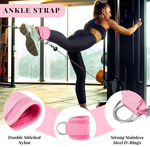 Miniatura 4 de Juego de almohadillas para pesas, 10 almohadillas para pesas para sentadillas y estocadas, con 2 correas de tobillo de entrenamiento, 2 correas de