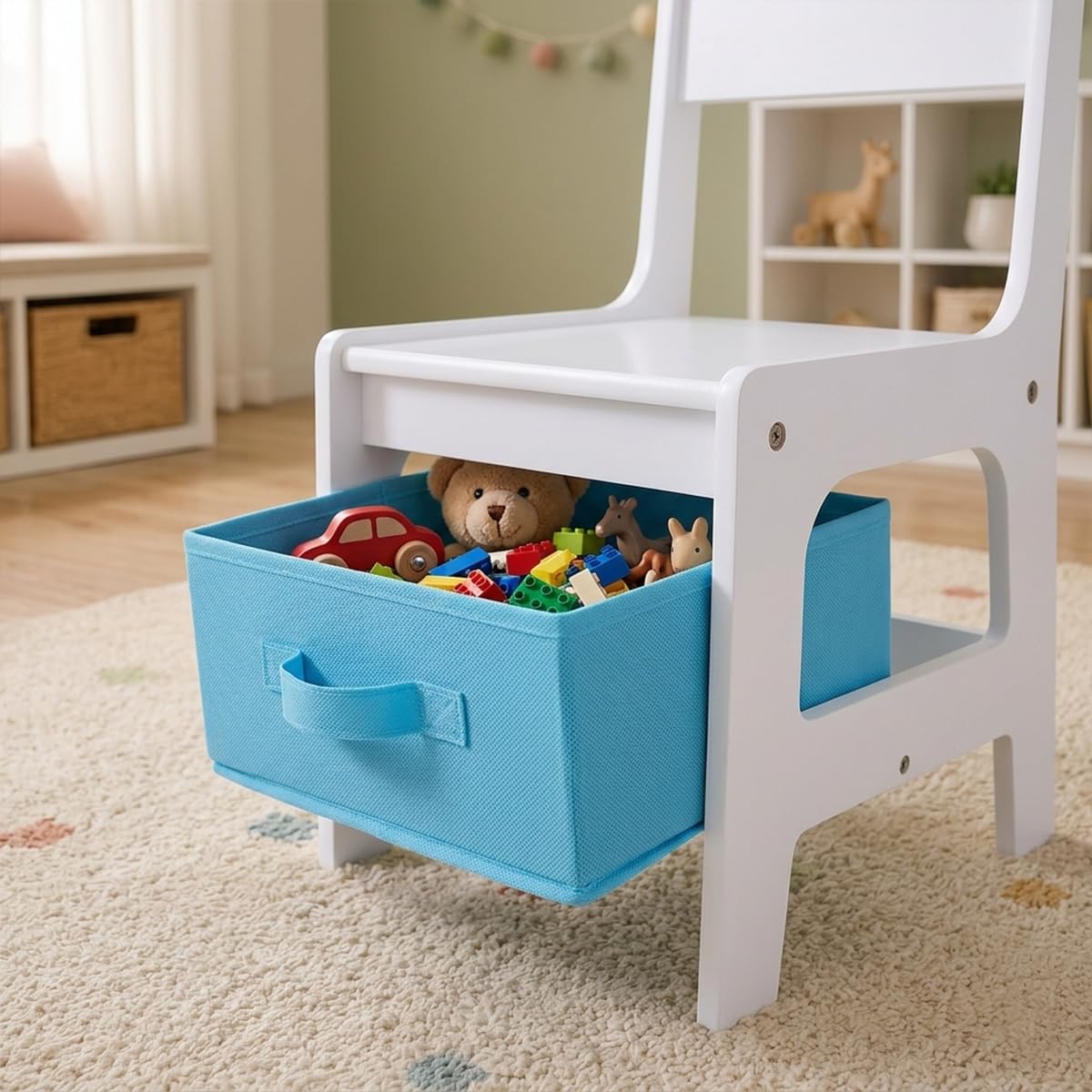 Baby Vivo Kindersitzgruppe Kindertischgruppe Kindermöbel Kinderzimmer Set mit multifunktionalem Tisch und 2 Stühlen aus Holz - Moritz