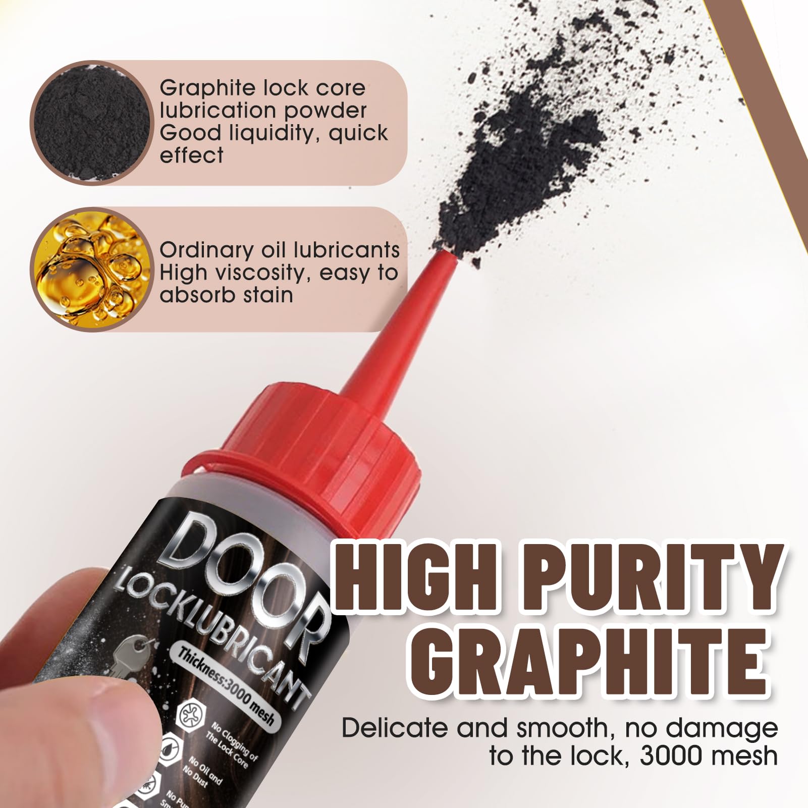 Grafito en Polvo 120ML para Lubricar Cerraduras de Puertas