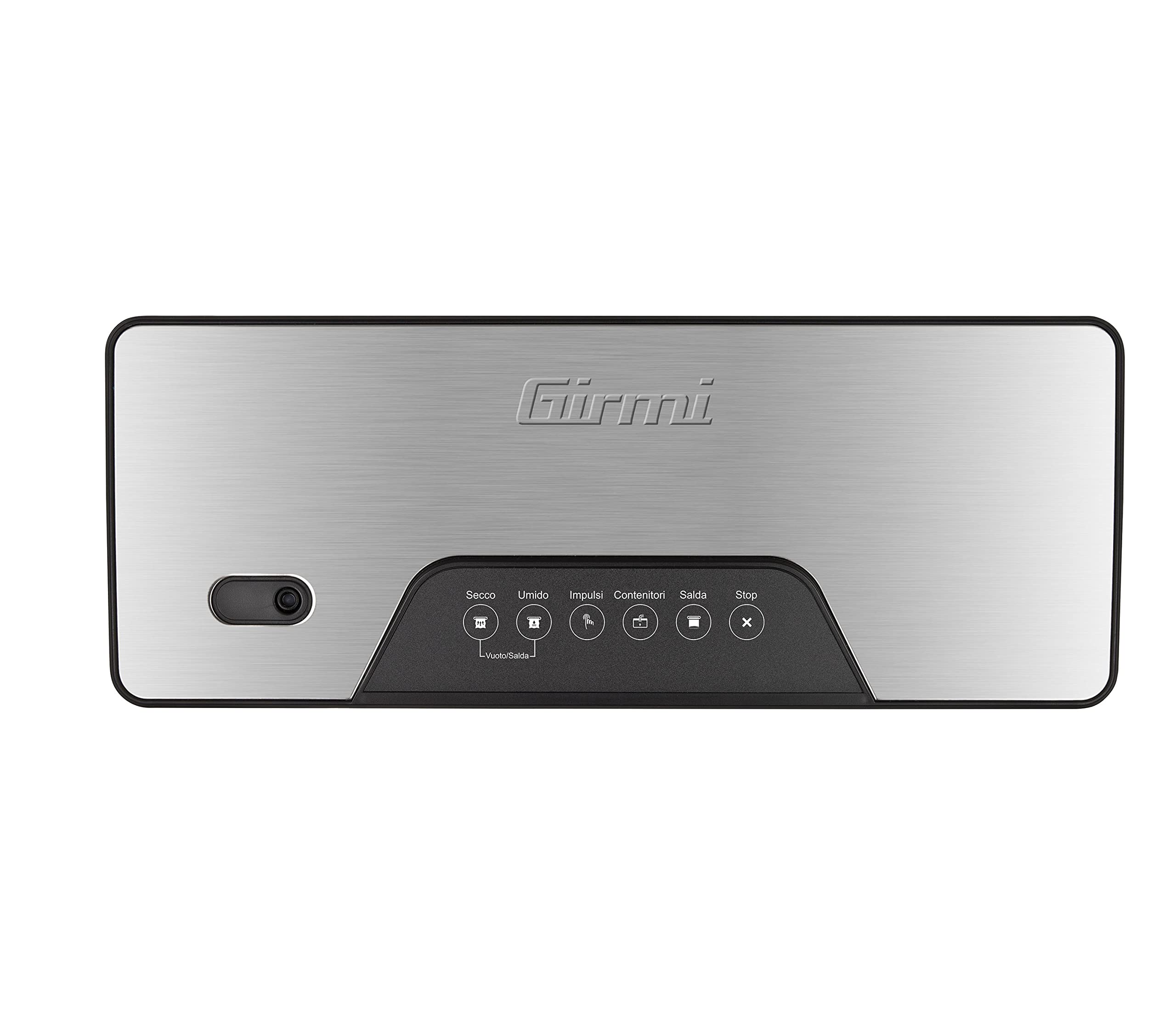 Girmi VT75 Macchina per il Sottovuoto per Alimenti Automatica,130 W, Forza Aspirante -750 mBar, 3 Funzioni sigilla, sottovuoto, contenitori, Panello Soft-Touch, Include rullo, Nero