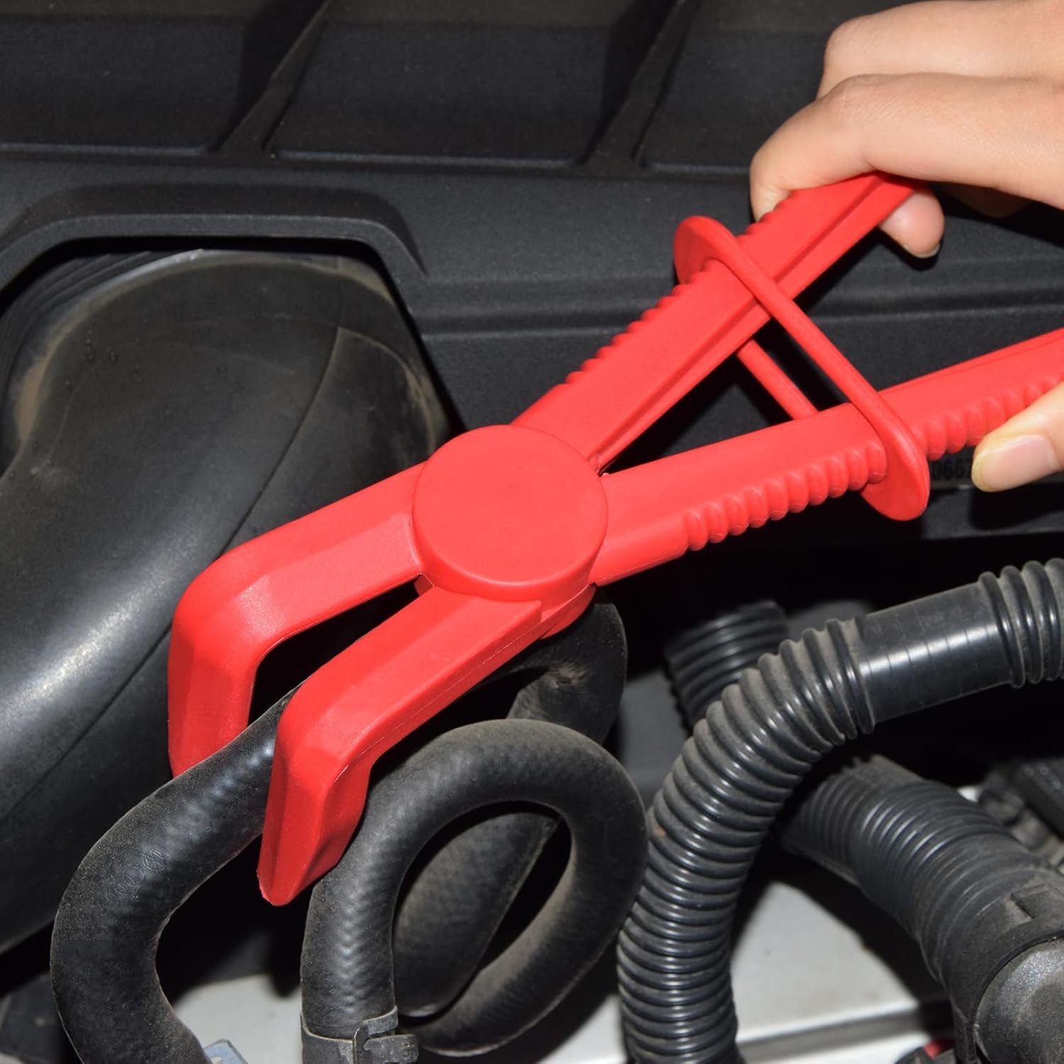 3-Piece Plastic Hose Pinch Off Pliers, Hose Clamp Pliers 90 Angled for Flexible Hoses, Gas Lines, Radiator, Brake, Coolant, and Fuel Lines Tool