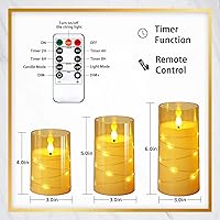 Vista 7 de NURADA Velas Parpadeantes Sin Llama: Velas LED de Pilar de Acrílico con Luces de Cadena de Estrellas Integradas Operadas por Batería con Control