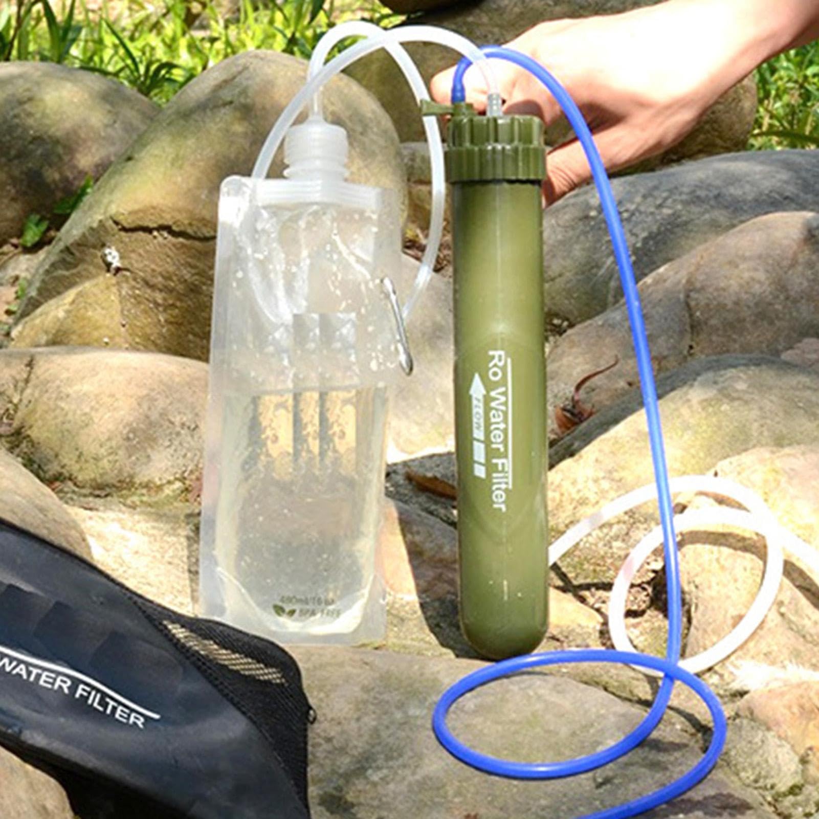 Camping Wasserfilter | Tragbares Wasserfilter-Set | Außenwasserreiniger | Einfach zu bedienende Pumpen- und Strohhalmoptionen, ideal für sicheres Trinkwasser bei Outdoor-Abenteuern