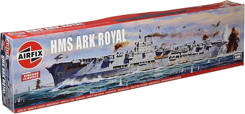 Ship Model Kit Vintage Classics - A04208V HMS Ark Royal, Plastic Watercraft Model Kits for Adults & Kids Ages 8+, Skill Level 3, 1:600 Scale WW2 Warship Models, Miniature Battleship Navy Gifts
