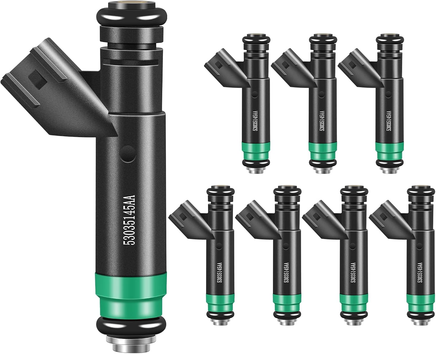 Fuel Injectors Set of 8 Compatible with Dodge for Dakota Durango 2001-2003, for Ram 1500 2002-2003, for Jeep for Grand Cherokee 2001-2002, Replace 53032145AA FJ475 812-12144