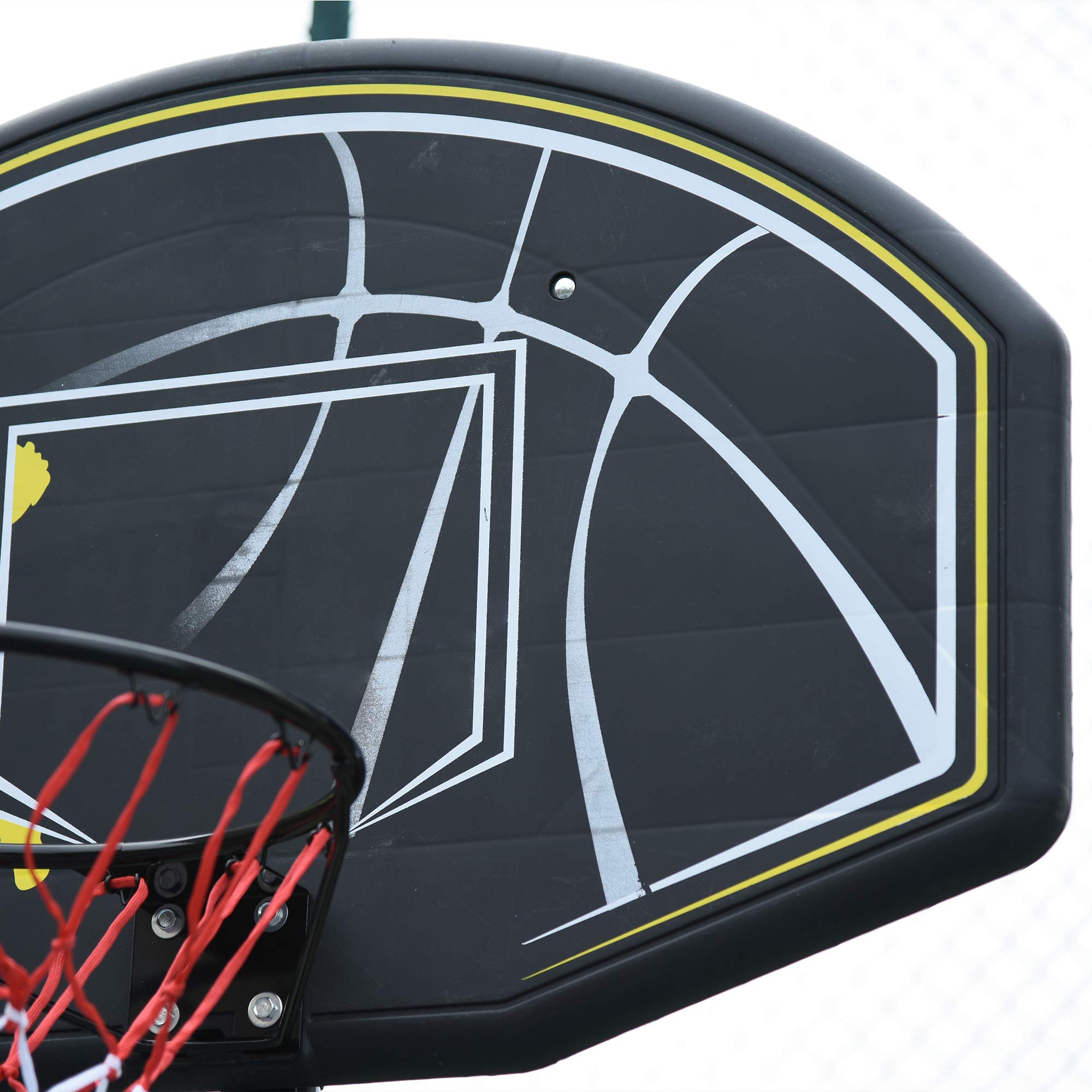HOMCOM Canestro da Basket Altezza Regolabile in Acciaio con Base 112 × 74 × 365cm