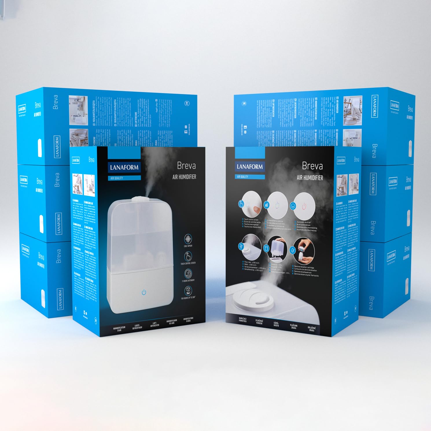 LANAFORM - Breva - Humidificateur D'air - Humidificateur D'air Chambre - Plusieurs Modes - Silencieux - 3.5 L