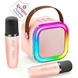 Mini Karaoke Machine for Kids, 2026 TOP Toys Birthday Gifts Ideas for Girls Ages 4, 5, 6, 7, 8, 9, 10, 12+ Years Old, Portable MP3 Player with 2 Wireless Mics for Family Home Party