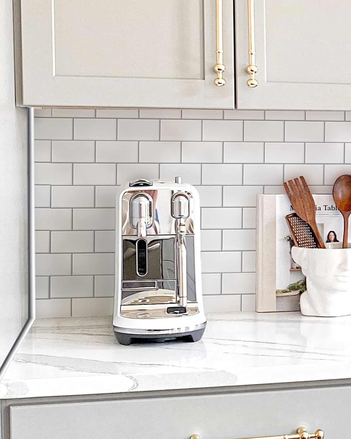 Art3d 10 Ft Peel and Stick Trim for Backsplash Tile Edge, Self-Adhesive Liner for Corner Decor in Silver - - 