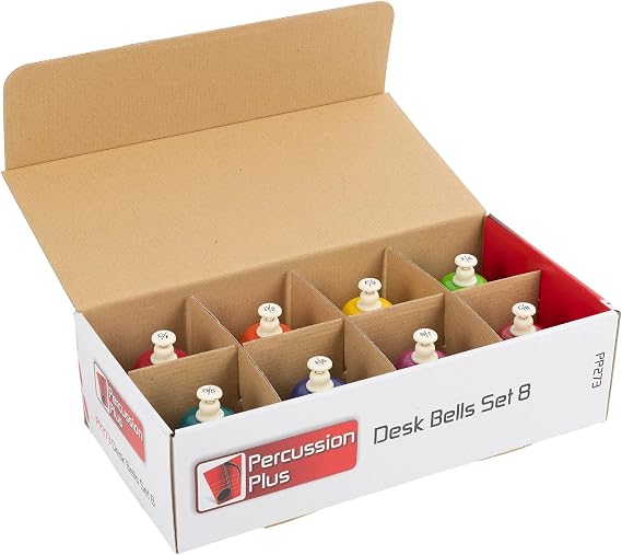 Percussion Plus Desk Bells, Multicolor, Set of 8
