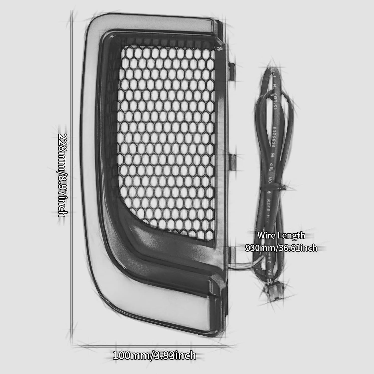 Motorcycle LED Fairing Lower Grills Turn Signal Light Running Light Fit for Harley Touring Street Gilde Road Gilde Electra Glide Ultra Limited 2014-2023 (Black)