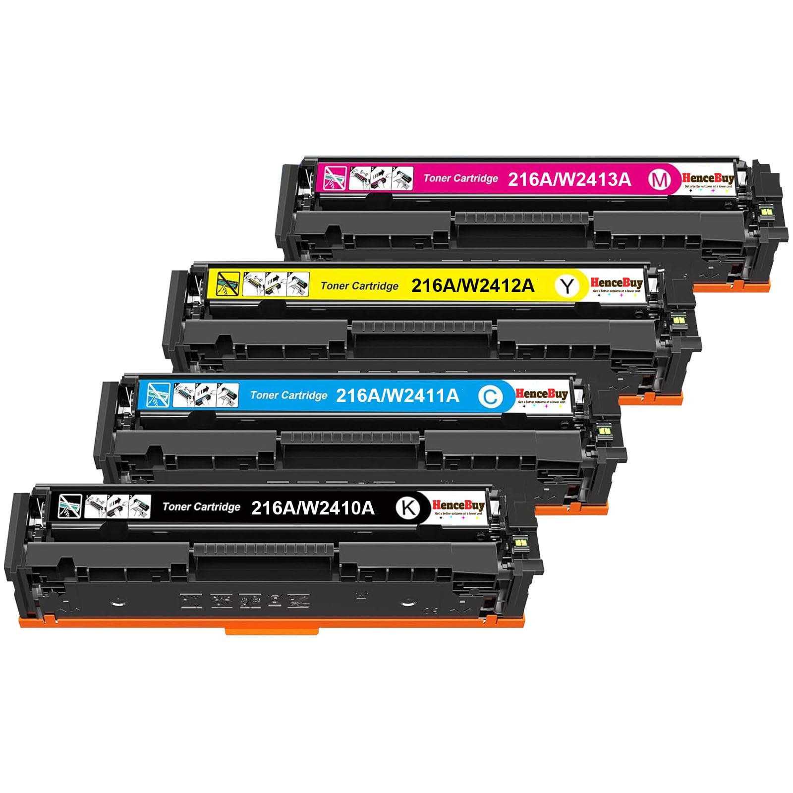 (avec Puce 216A Cartouches de Toner Compatibles pour HP 216A W2410A W2411A W2412A W2413A pour HP Color LaserJet Pro MFP M183fw M182n M182 M182nw M155 M155a (Noir Cyan Magenta Jaune)