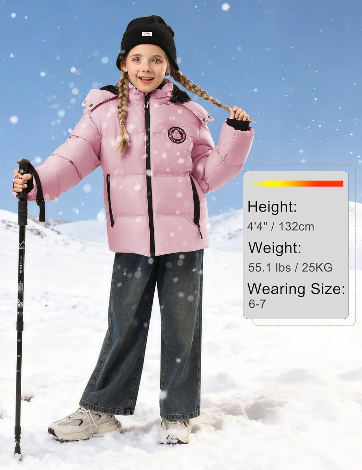 Boys' Winter Coat Kids Puffer Winter Jacket Thick Fleece Lined Warm Hooded Outerwear Coats for Boys Girls (4-15) - Image 6