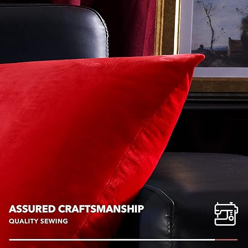 Vista 135 de Deconovo Juego de 2 fundas de almohada de terciopelo, 20 x 20 pulgadas, color verde azulado, cuadradas, con pompones, suaves, con cremallera