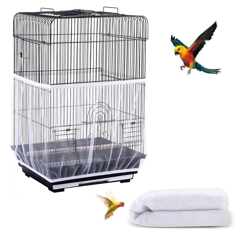 Protetor Coletor de Sementes para Gaiola de Aves em Tela de Nylon DECKALY, 15,7 x 220,98 cm