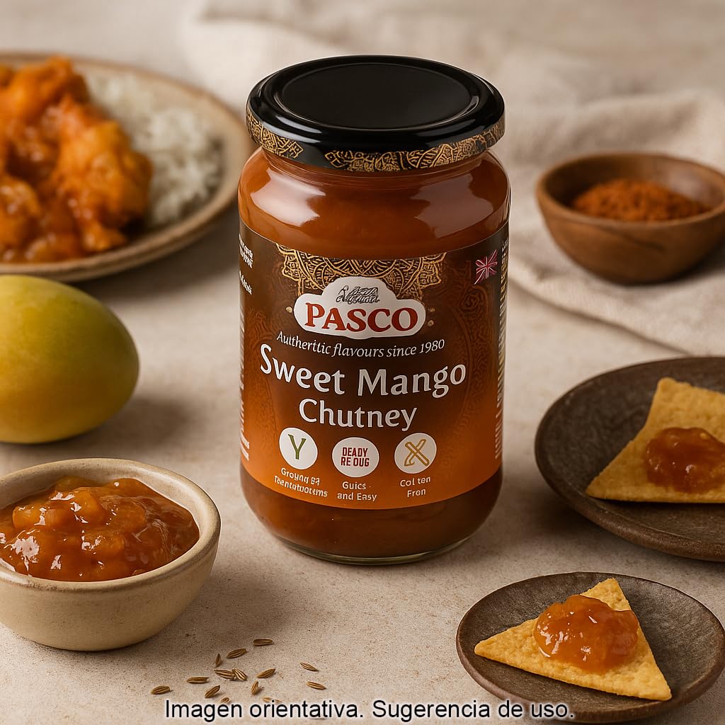 Chutney de Mango Dulce 320g Pack 2 Frascos Sin Gluten Acompañamiento