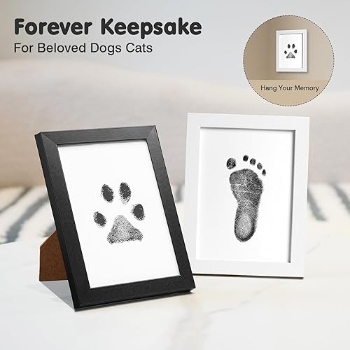 Miniatura 2 de Kit de huellas sin tinta para perros, gatos y bebés, kit de huellas de manos de bebé y nariz de perro de tacto limpio, kit de huellas de perro sin