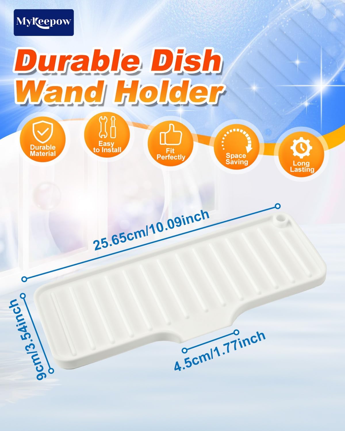 1PCS Silicone Sponge Holder Compatible with Scotch-Brite Dishwand,Sponge Holder for Kitchen Sink Organizer Tray for Dish Caddy Soap Dispenser Scrubber Spoon Bottle