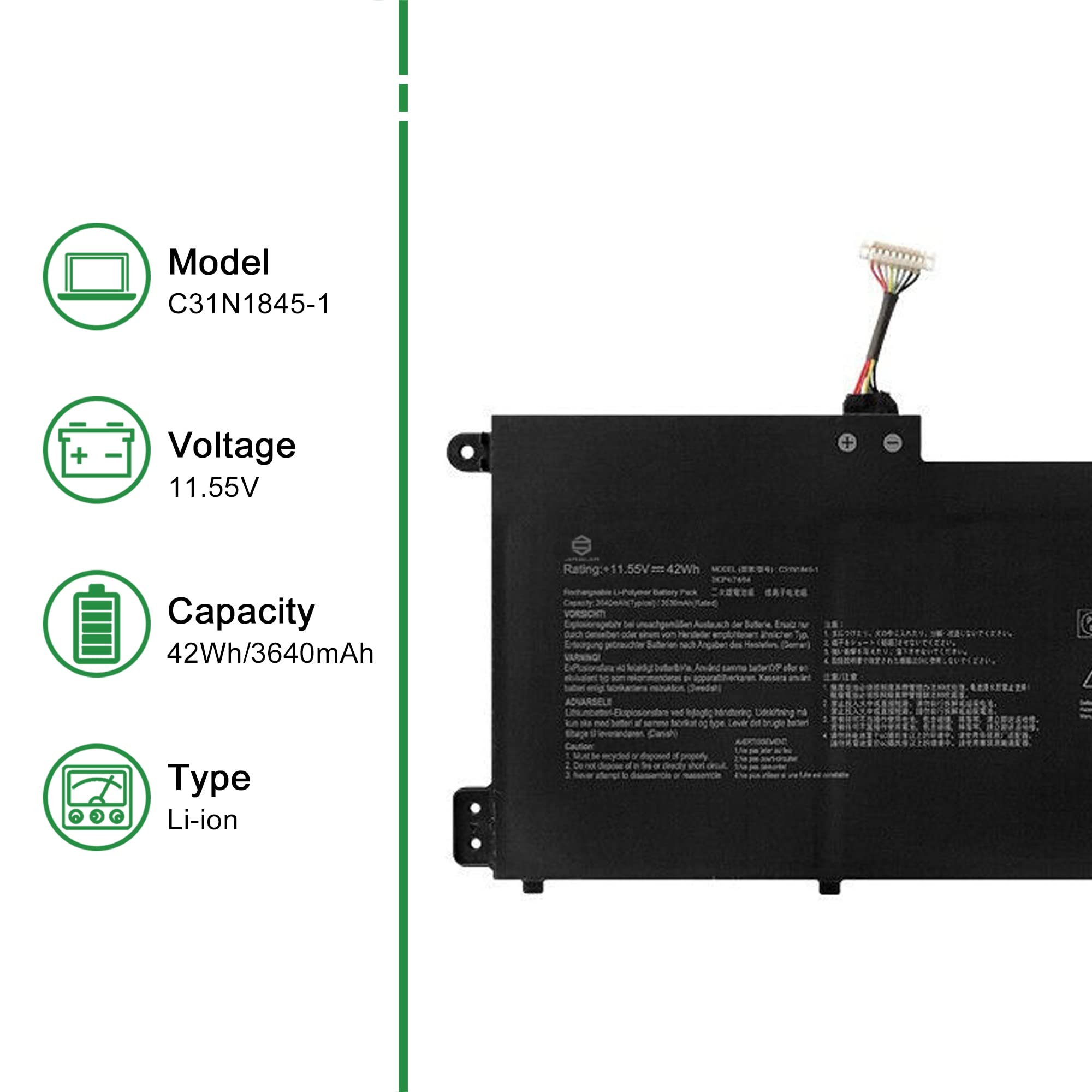 Amazon.com: JIAZIJIA C31N1845-1 Laptop Battery Replacement for