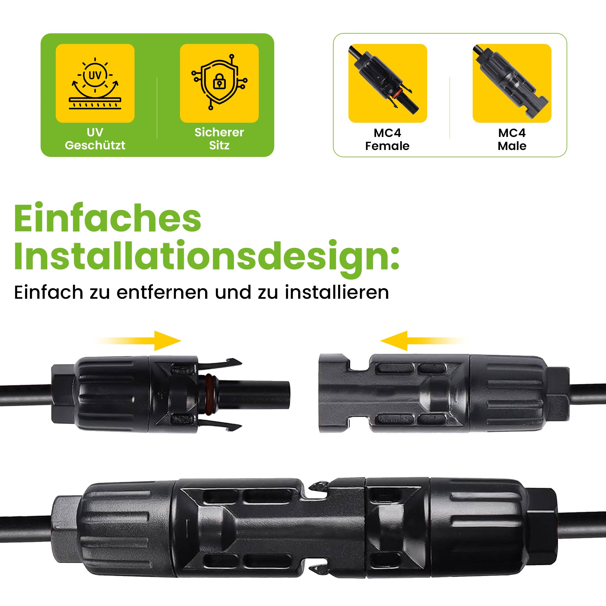 Offgridtec - Set Easy-Connection 1-4mm², cavo solare 10 m e spina MC4 0005-10001