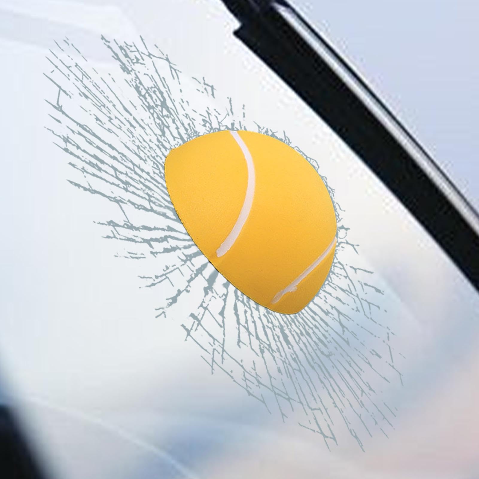Autocollant De Farce Voiture, En Verre Brisé,Sticker Brisé Tring Prank Sticker - Décalcomanie Fenêtre Drôle, Décoration Pare-brise Adhésive Pour Véhicule
