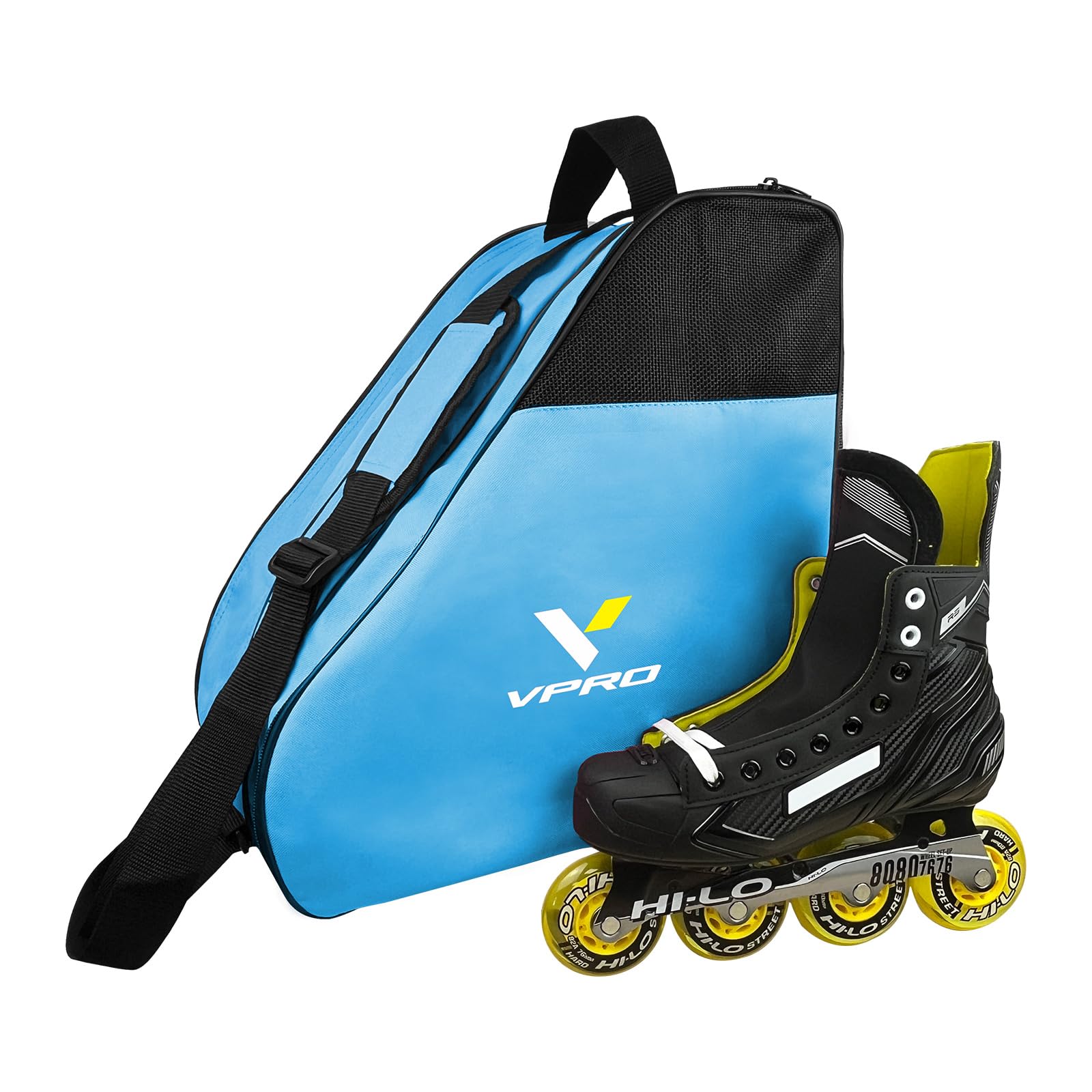 VPRO Roller Skates Bag - Skate Carrier Bag with Adjustable Shoulder Strap (Blue)