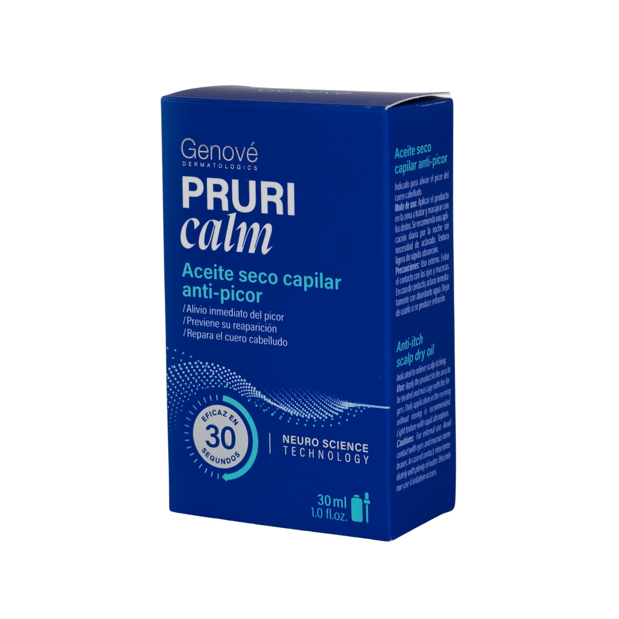 Aceite Seco Capilar Anti-picor | Neurocosmético que Inhibe la Señal del Picor | Alivia el Picor del Cuero Cabelludo de Forma Inmediata y Prolongada | 30 ml