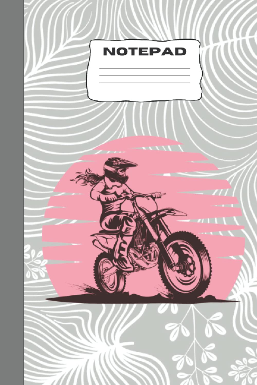 Notepad: Pink Retro Motocross Notebook For Girls - Gift for Women Moto Riders