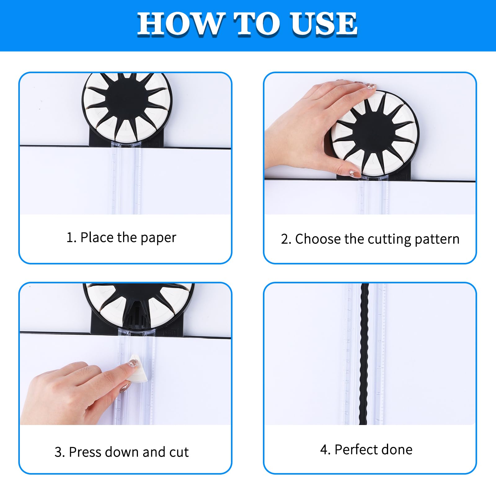 Kantenschneider für Papierarbeiten,12-in-1Schneidemaschine Papier Mit Schnittlinienführung Und Seitenlineal,Papierschneider für Bastelarbeiten (rosa)