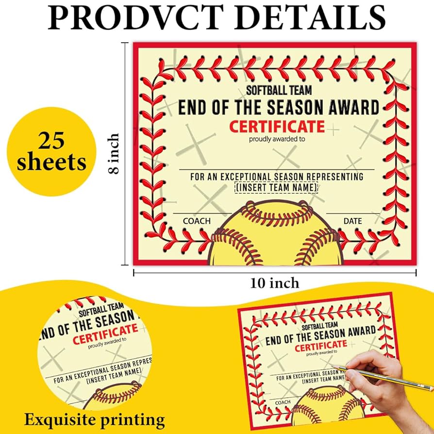 amazon-com-25-pcs-end-of-season-softball-awards-certificate-softball-team-sports-certificate-of-achievement-appreciation-for-boys-girls-students-teachers-employees-softball-team-gifts-8x10-inch-office-products for Free Printable Softball Certificate Template Free Amazon.com : 25 PCS End of Season Softball Awards Certificate,Softball Team Sports Certificate of Achievement Appreciation for Boys Girls Students Teachers Employees,Softball Team Gifts, 8x10 Inch : Office Products for Free Printable Softball Certificate Template Free