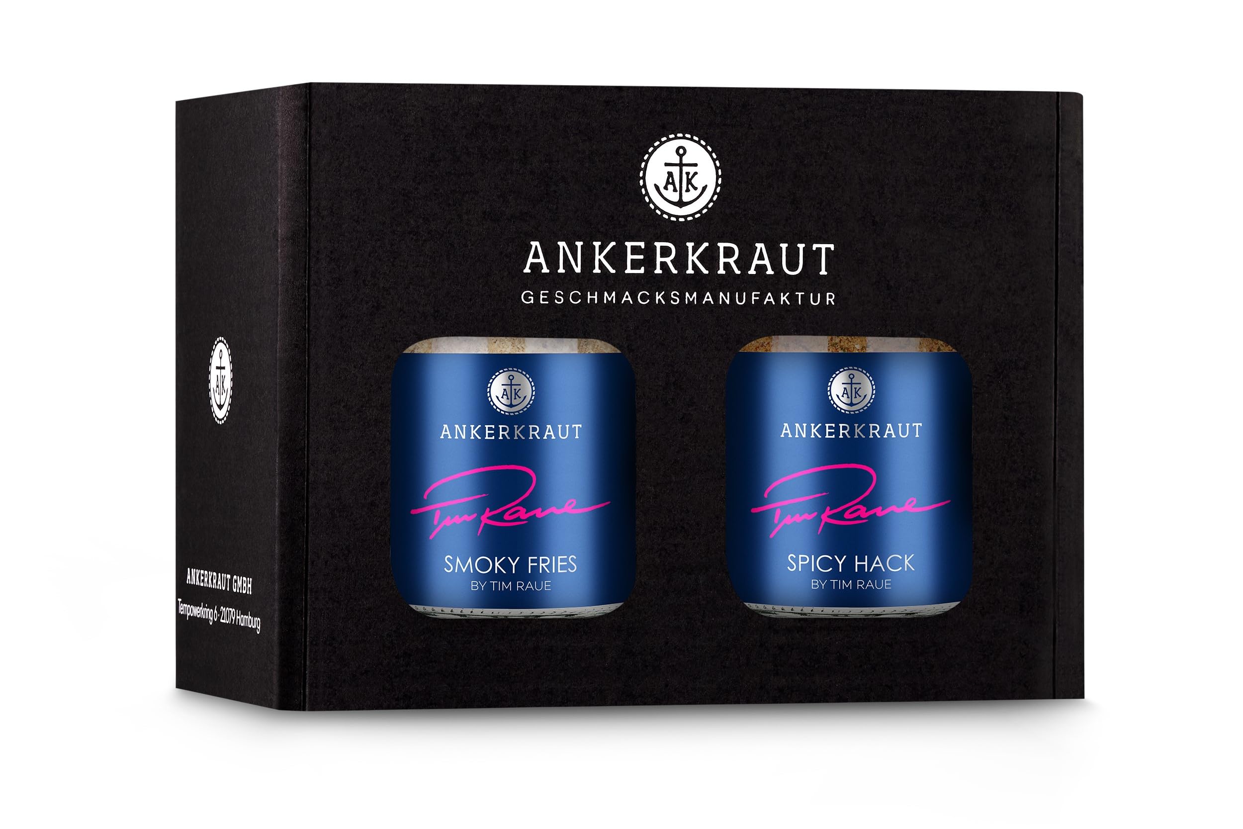 Ankerkraut x Tim Raue "Genieblitz" Gewürz-Box, Gewürze-Set mit Spicy Hack und Smoky Fries, Hackfleisch und Pommes Frites á la Gorumet zubereiten, 250 g im Set