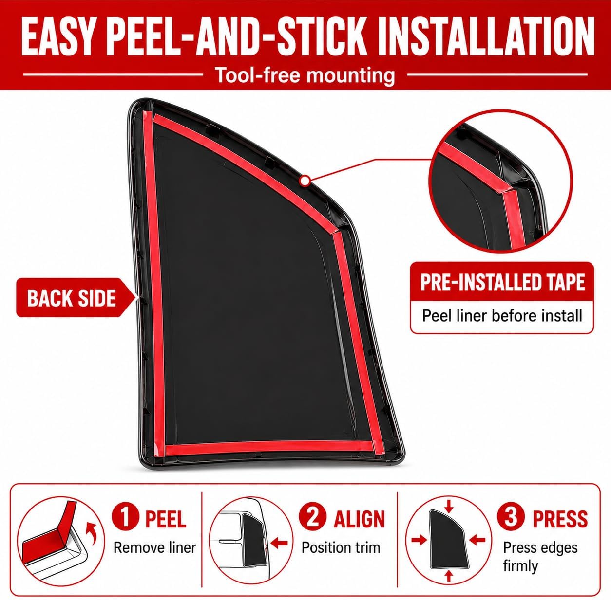 Smoked Black Rear Tail Light Covers for Dodge Durango 2014-2024, 4pcs