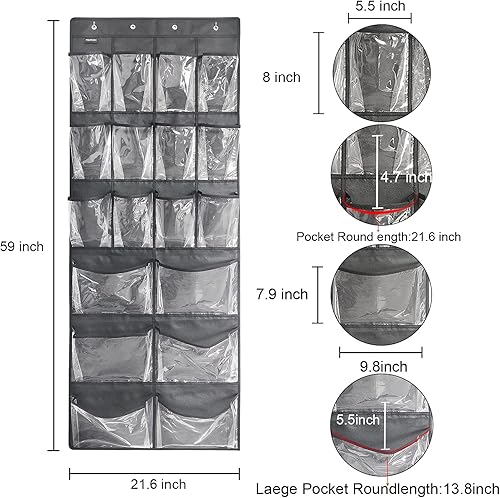 Miniatura 4 de Paquete de 2 Organizadores de Zapatos Extra Grandes para Colgar Sobre la Puerta, organizador de zapatos de armario, estante organizador de zapatos,