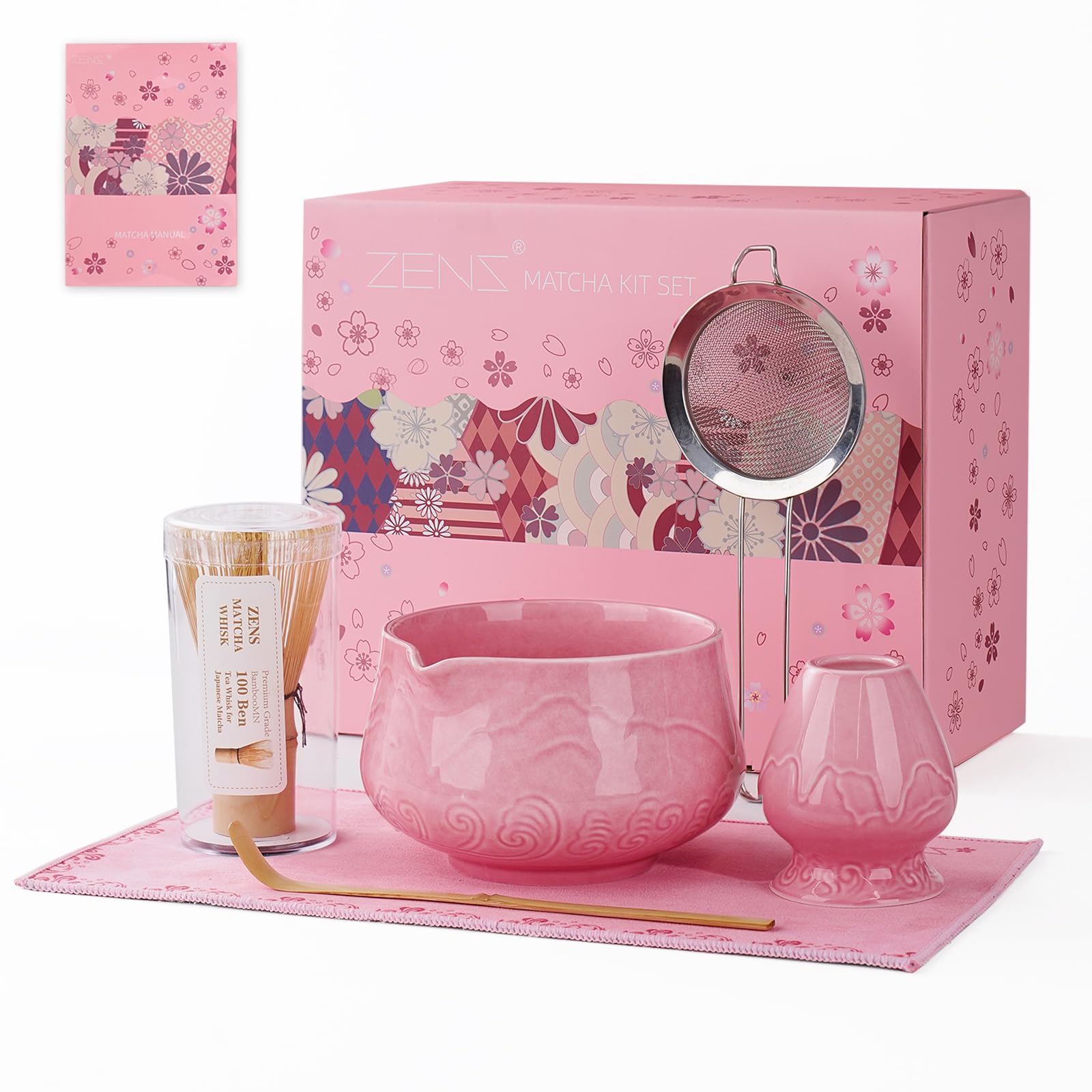 ZENS Matcha Set Pink, Japanese Matcha Tea Ceremony Kit