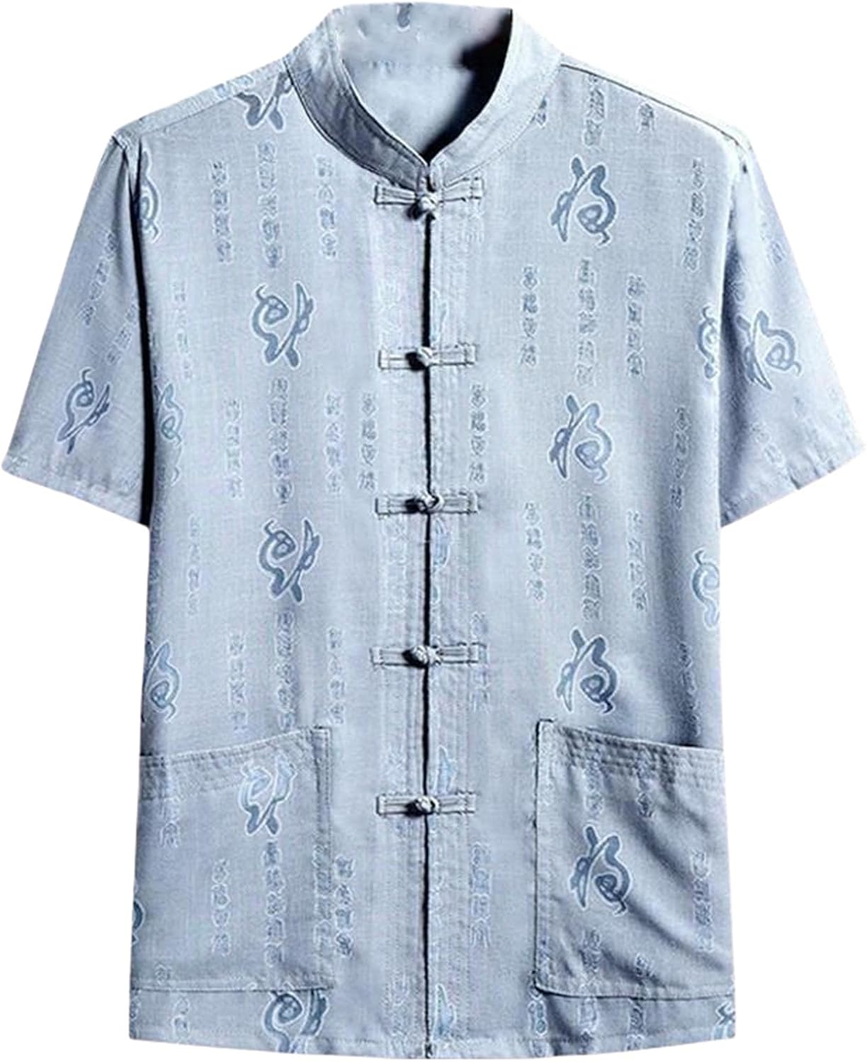 Men's Summer Retro Chinese Style Casual Linen Cotton Tang Suit Shirt