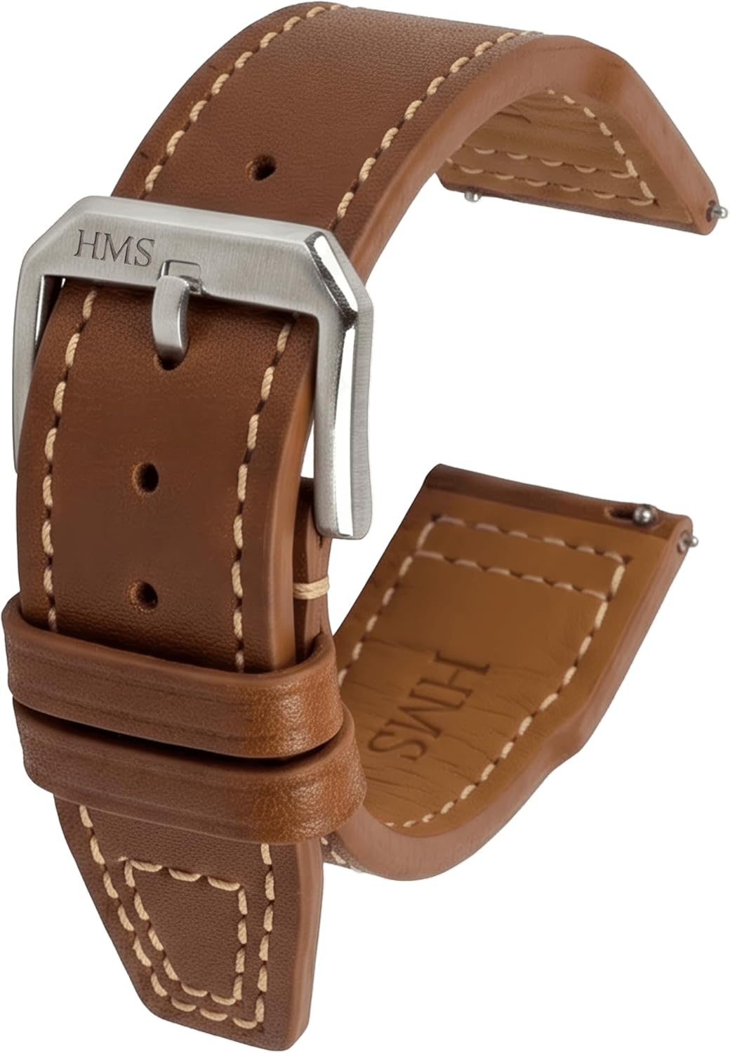 HMS Pilot Leather Watch Strap, Quick Release, 20mm 21mm 22mm, Black Brown | Top Grain · Italian & French Full Grain Options · Padded Aviator Style · Fits IWC Big Pilot Hamilton Breitling