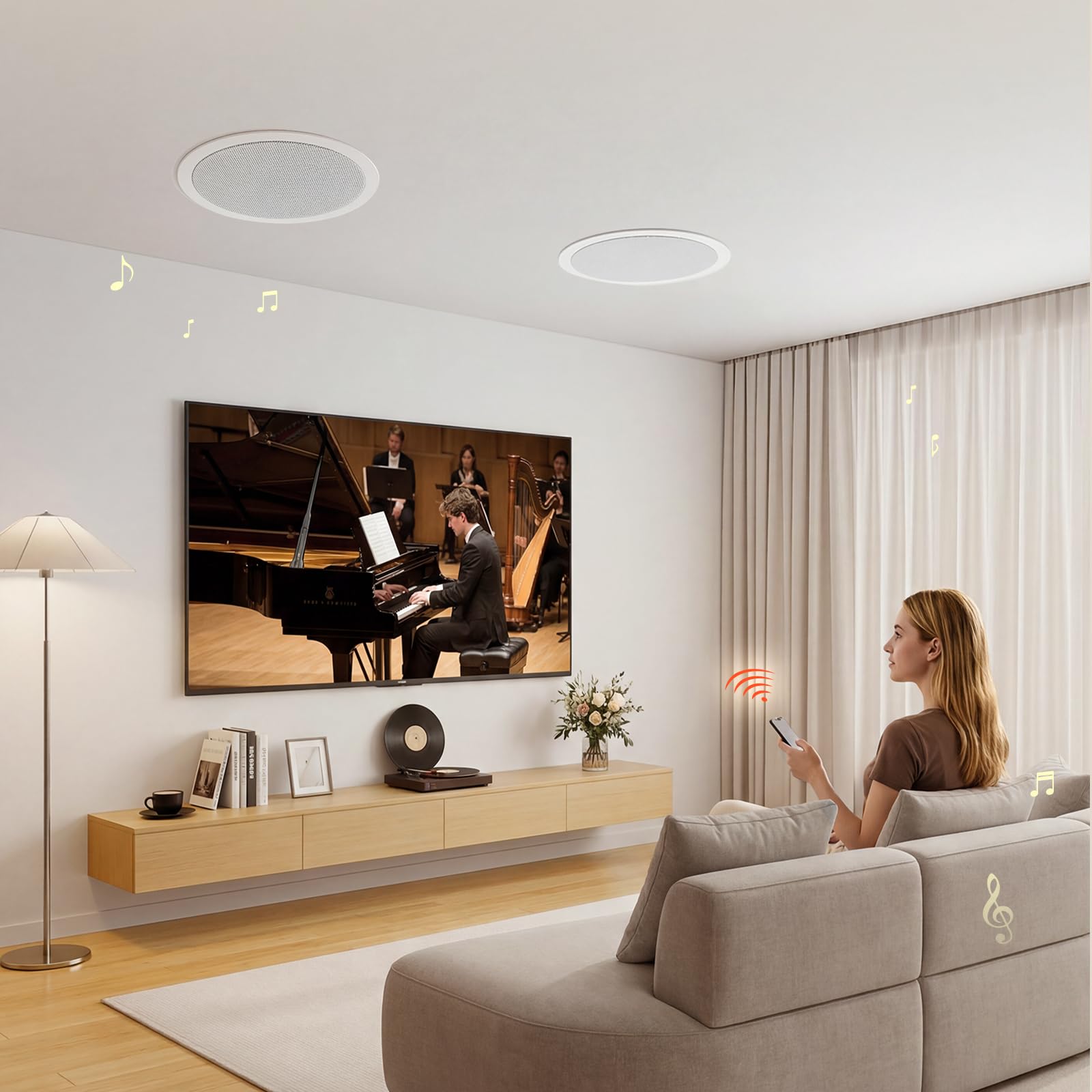 VEVOR Set di Altoparlanti da Incasso a Soffitto, Diffusori da Incasso da Parete 2 pezzi per Home Theater Hi-Fi Potenza di Picco Singola 150 W, Montaggio da Parete a 2 Vie, Ambienti Interni