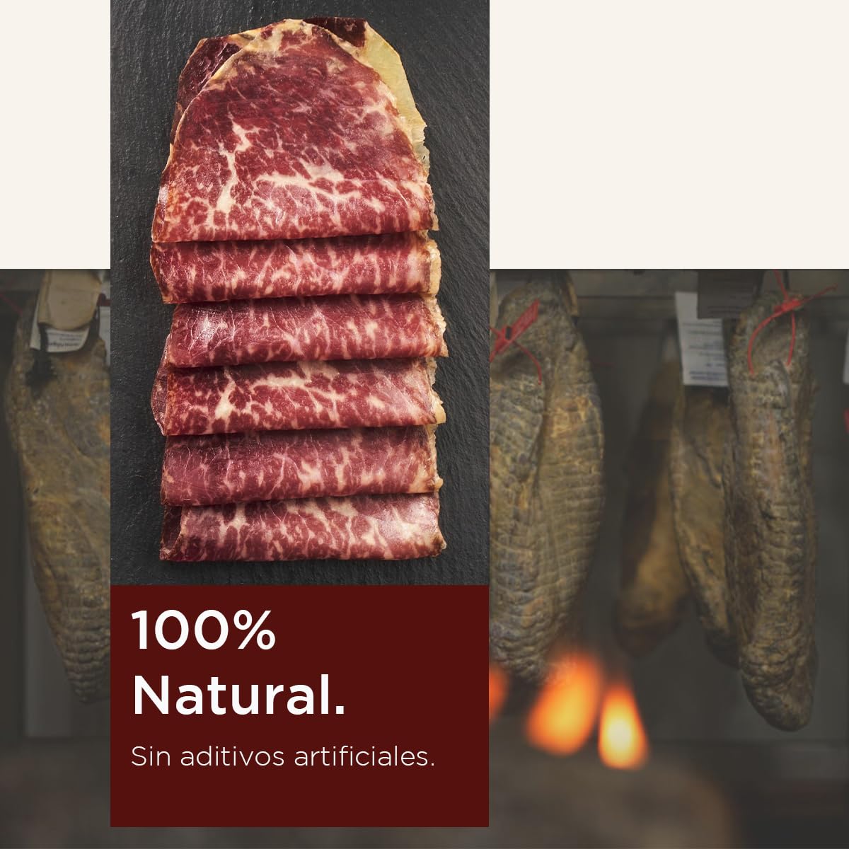 Cecina de León (IGP). 7 Sobres de 90g Loncheados de Cecina de Vaca Premium 100% Natural. Alto Contenido en Proteína, Ahumado con Leña de Encina. Envasado al Vacío. Cecina Lista para Comer.
