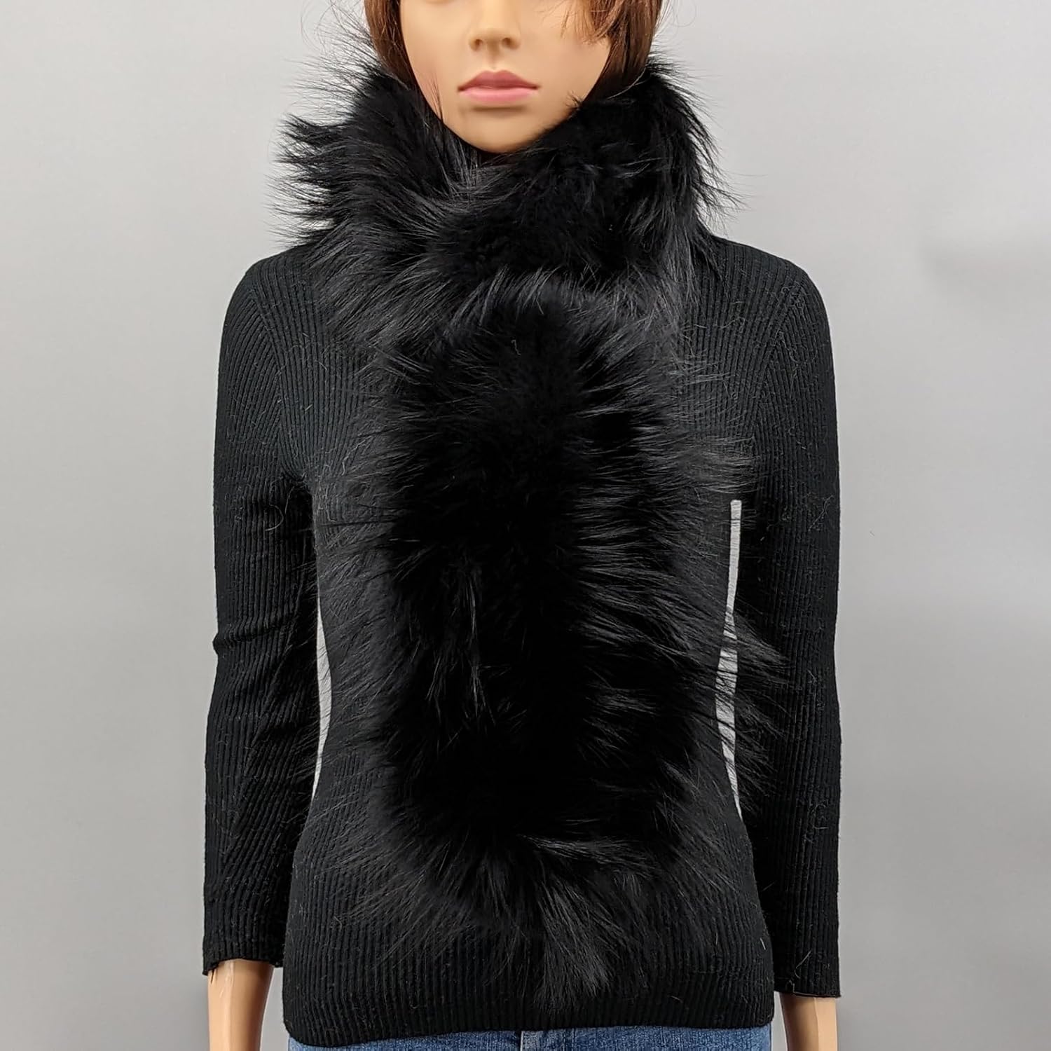 LVCOMEFF Women Real Fox Fur Scarf Furry Fluffy Luxurious Multicolor Winter Warm - Image 2